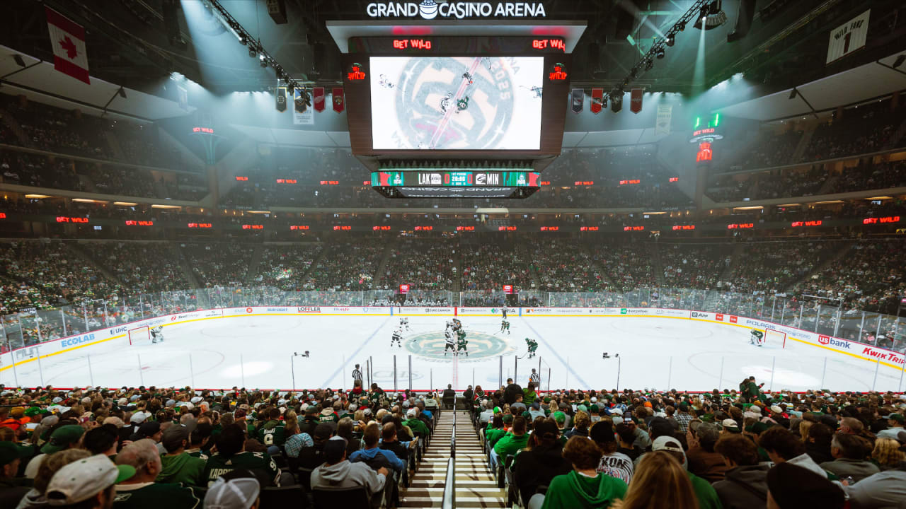 Fans watching a Minnesota Wild home game inside Grand Casino Arena